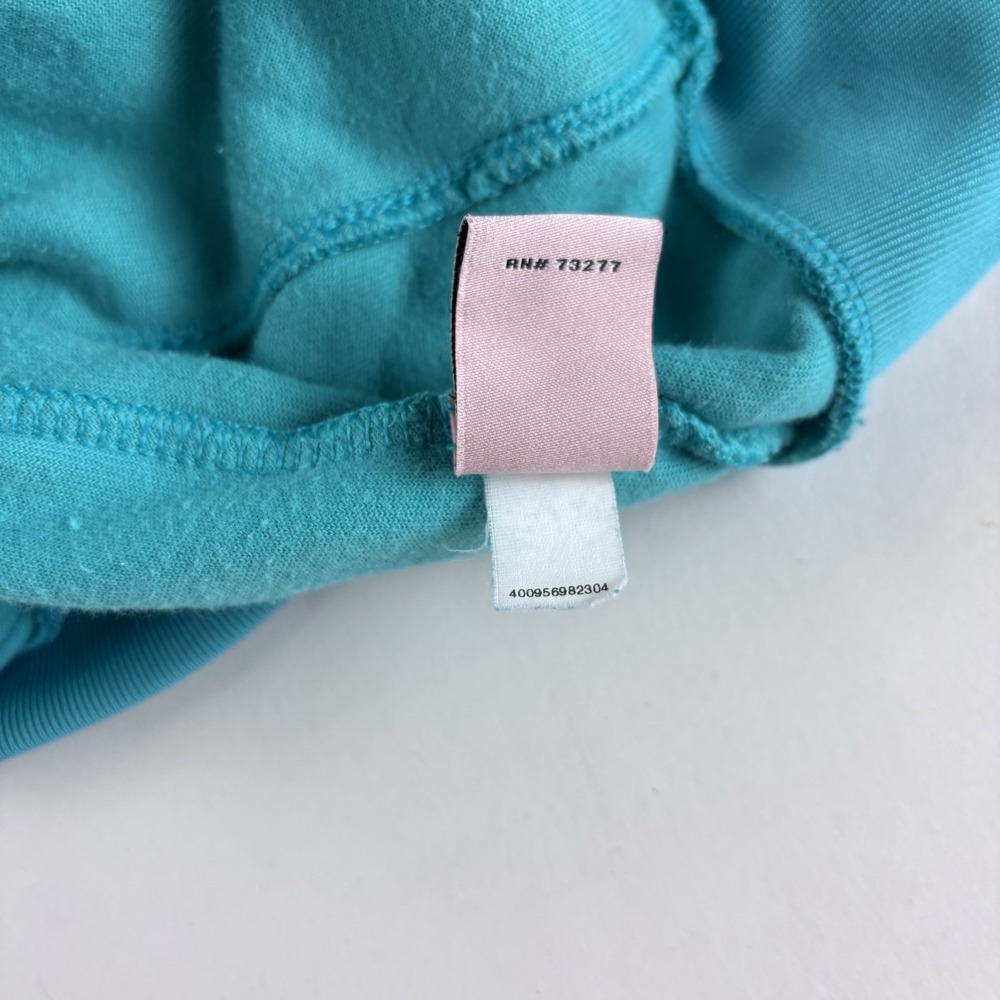 Juicy Couture Teal Velour Zip Up Hoodie Jacket Women's Medium Rhinestone Logo - Picture 12 of 12